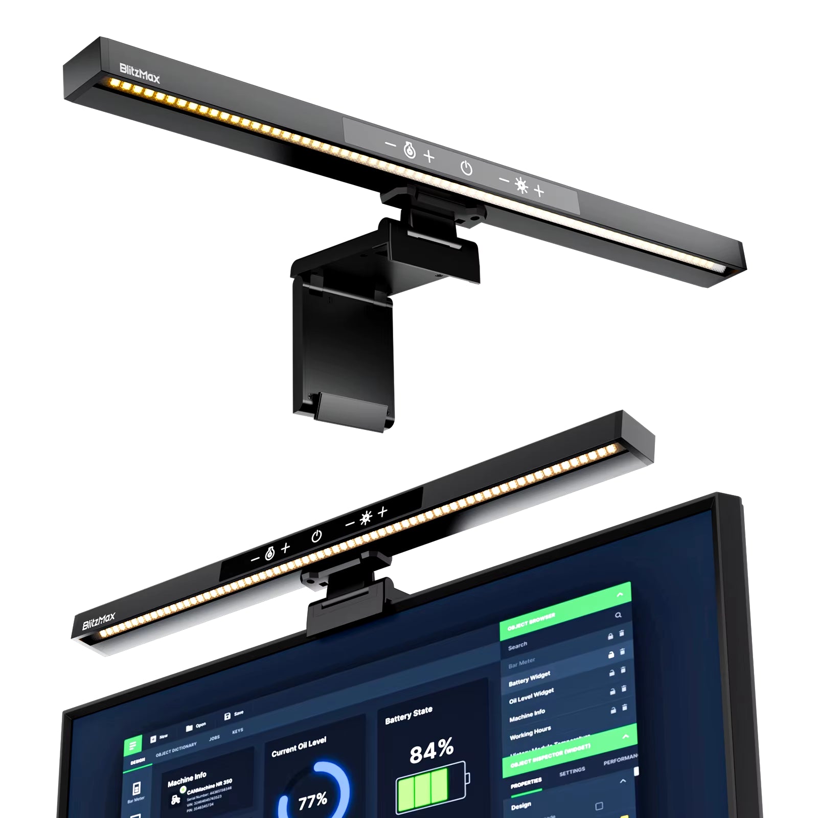 BM-ES1 Plus Wireless Remote Control Computer Monitor Light Bar - Adjustable E-Reading LED Lamp for Multiple Screens