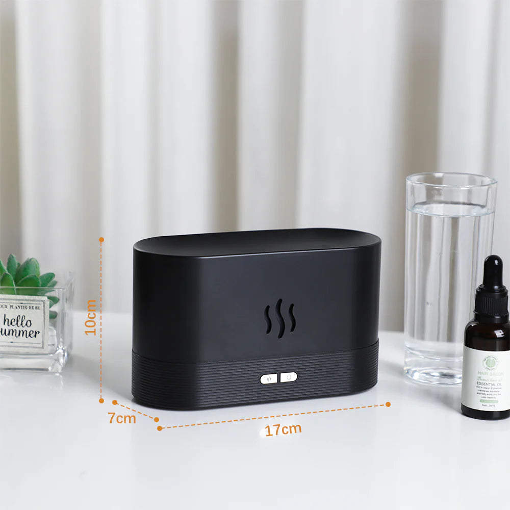 LED Flame Essential Oil Diffuser – Cool Mist Air Humidifier with Aromatherapy for Better Sleep & Relaxation