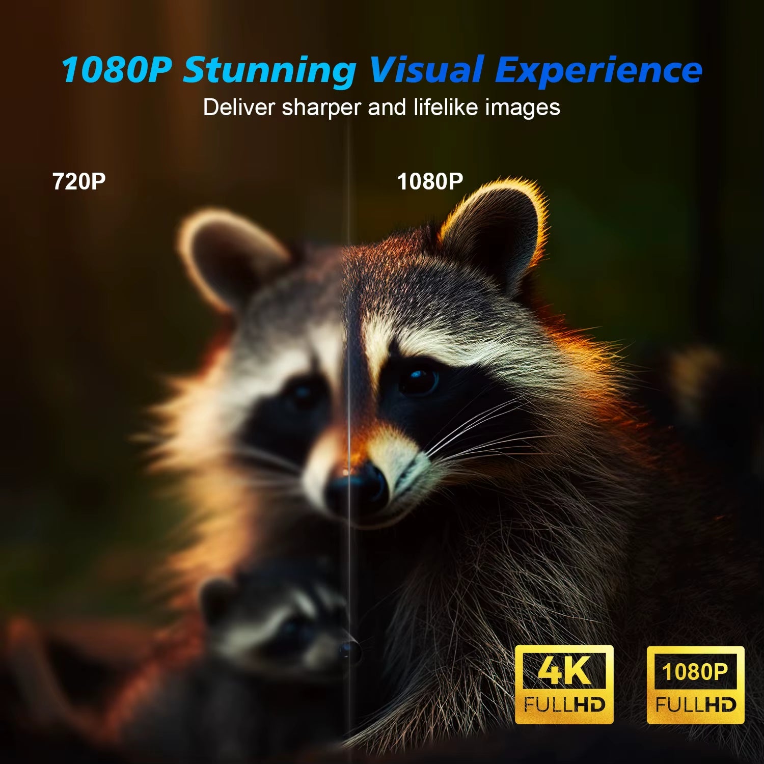 4K Android 11 Smart Projector - 580 ANSI Lumens, Full HD 1920x1080P, Wifi 6 & Bluetooth 5.0, Voice Control for Ultimate Home Theater Experience