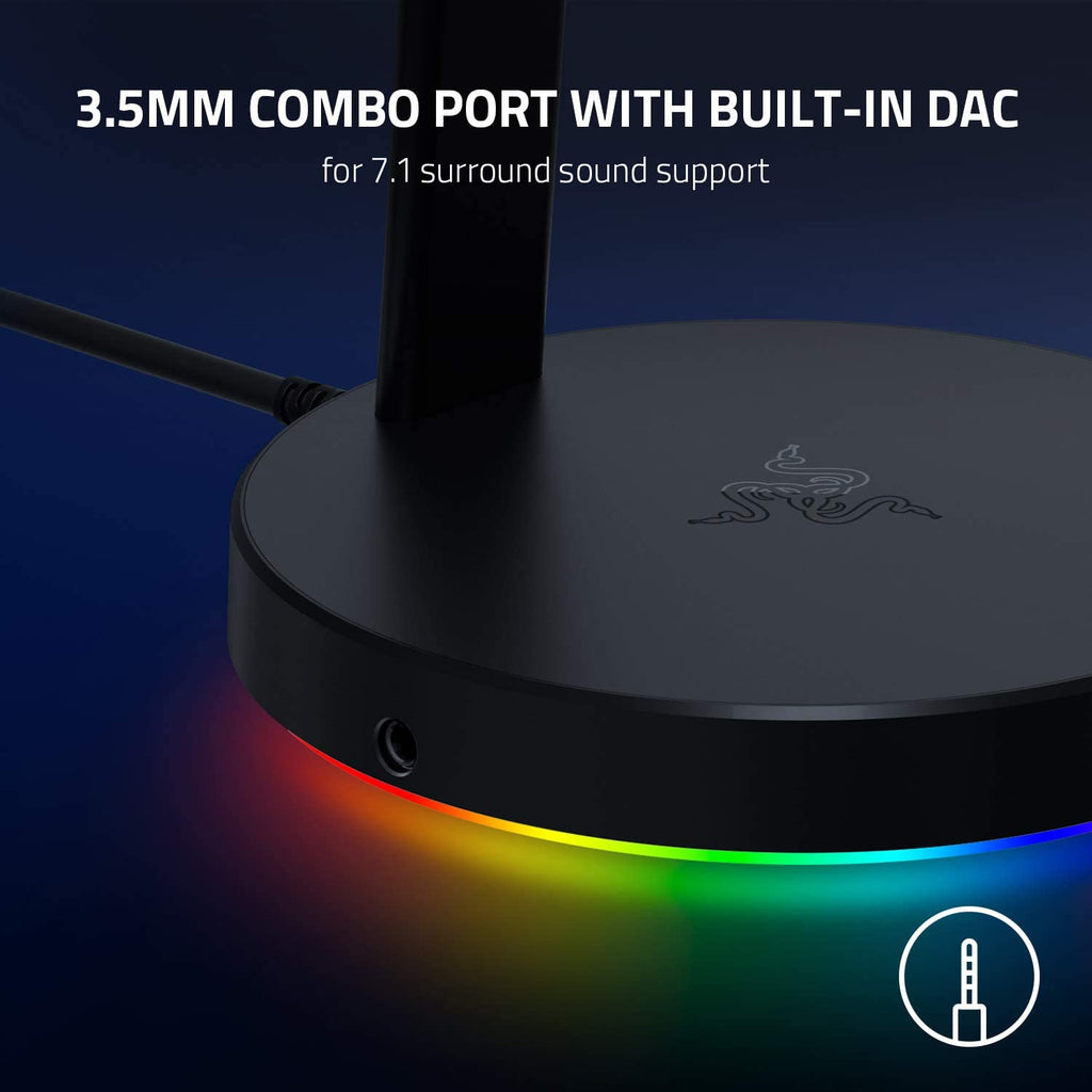 Kraken X USB Gaming Headset - Ultra Lightweight 7.1 Surround Sound for PC - Classic Black with Base Station V2 Chroma