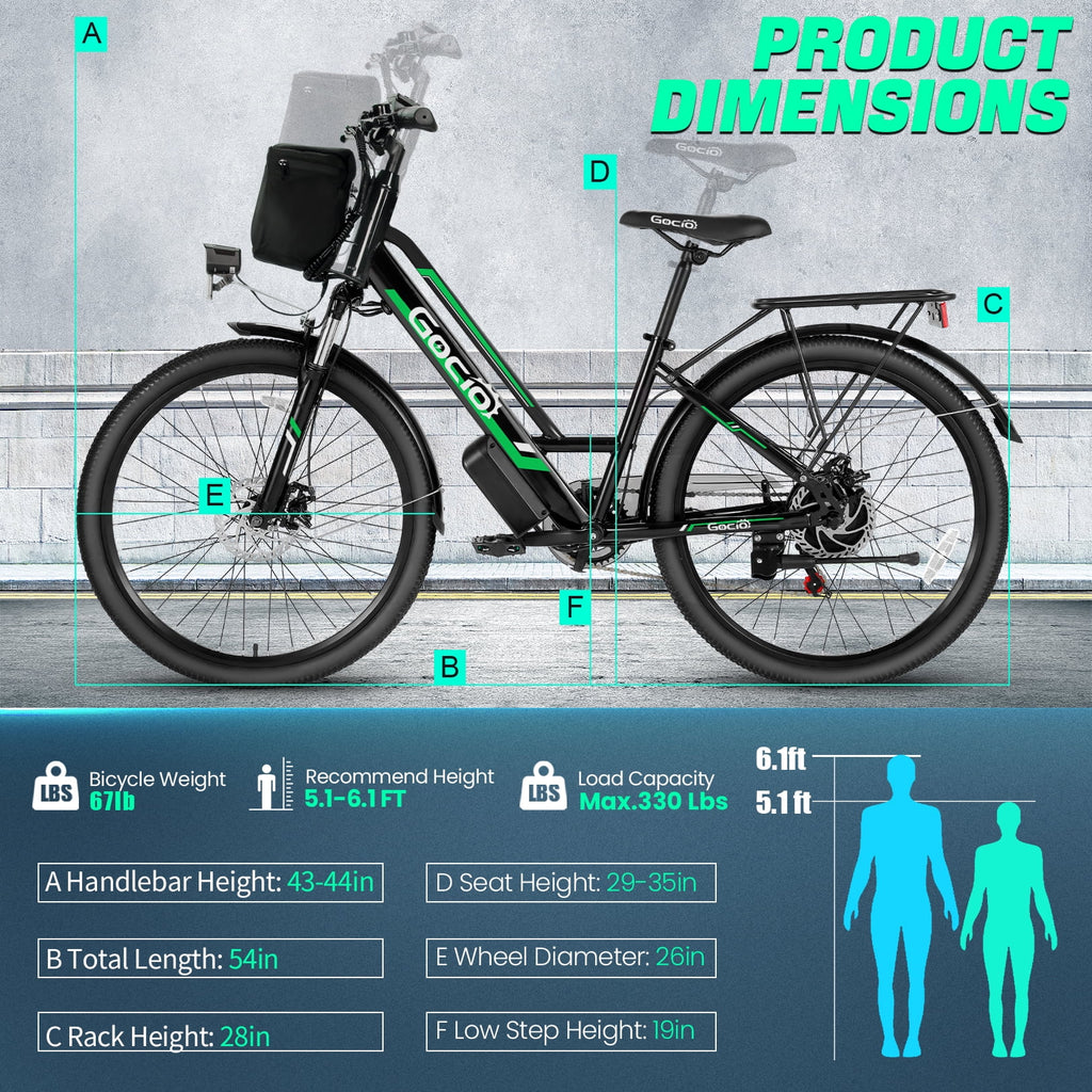 UL2849 Certified 26" Electric Bike for Adults - Powerful 750W Motor, 48V Battery, 19.8 MPH Speed, 7-Speed Commuter Ebike with Reliable Disc Brakes