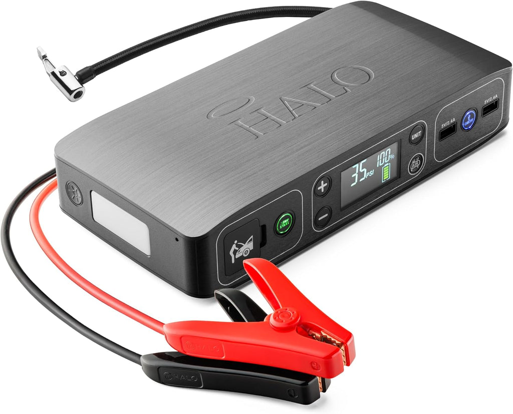 Bolt Air 58830 Portable Car Jump Starter & Air Compressor - 100 PSI, 58.8Wh Power Bank, Emergency Floodlight, TSA Approved - Perfect for Cars, SUVs & Trucks - Gray