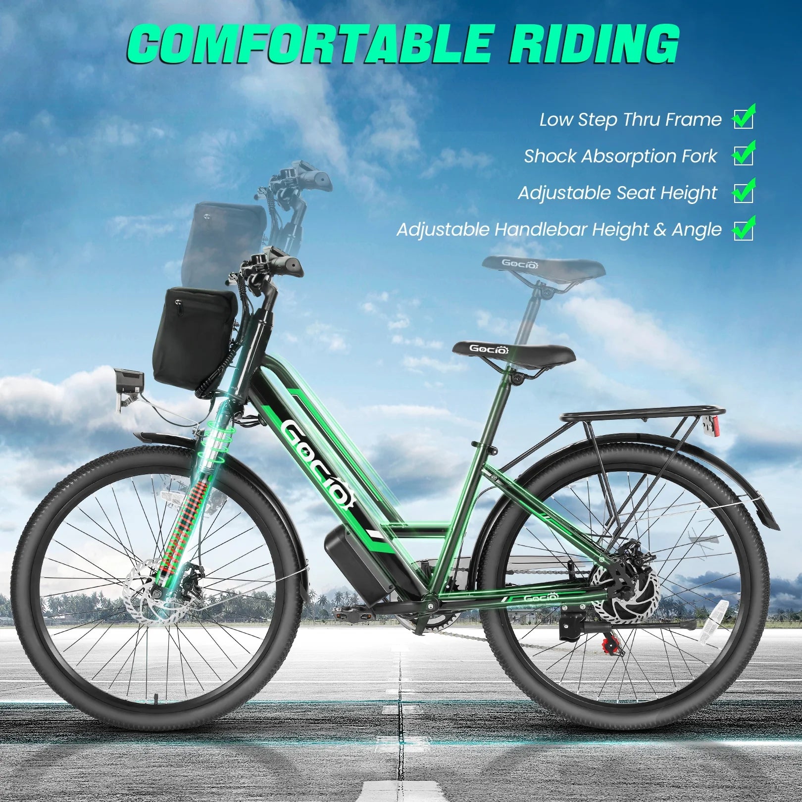 UL2849 Certified 26" Electric Bike for Adults - Powerful 750W Motor, 48V Battery, 19.8 MPH Speed, 7-Speed Commuter Ebike with Reliable Disc Brakes