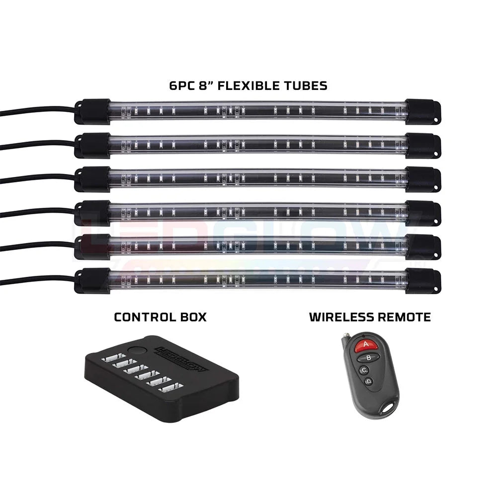 Transform Your Ride with a 6-Piece Multi-Color Flexible LED Underdash Lighting Kit