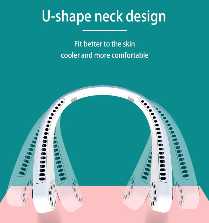 Mini Portable Neck Fan – Wearable USB Air Conditioner for Instant Cooling Anytime, Anywhere