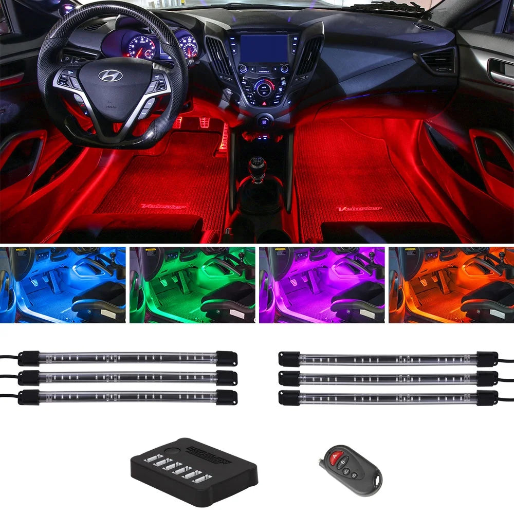 Transform Your Ride with a 6-Piece Multi-Color Flexible LED Underdash Lighting Kit