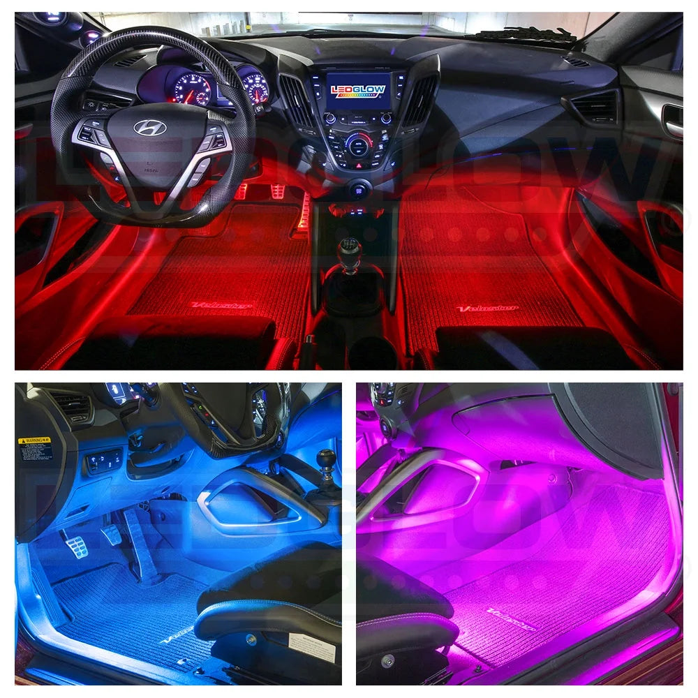 Transform Your Ride with a 6-Piece Multi-Color Flexible LED Underdash Lighting Kit