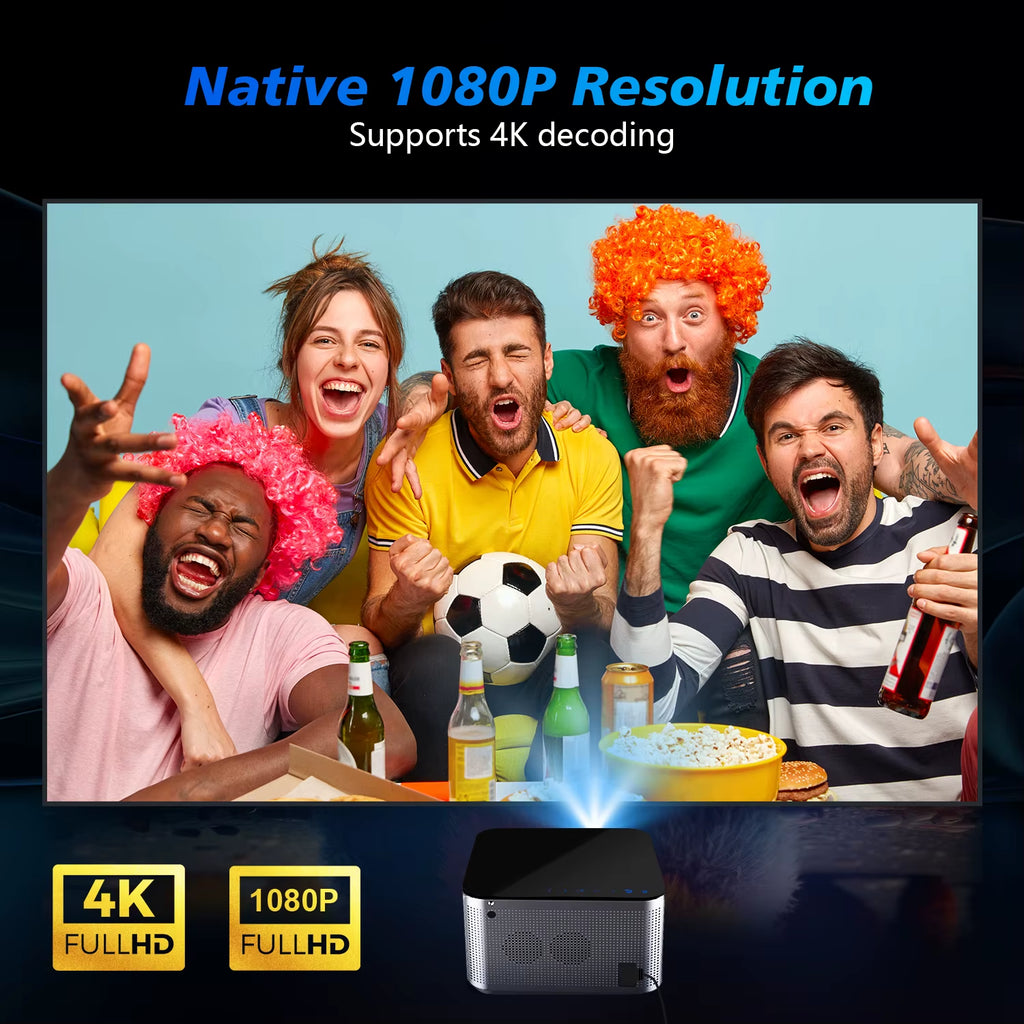 4K Android 11 Smart Projector - 580 ANSI Lumens, Full HD 1920x1080P, Wifi 6 & Bluetooth 5.0, Voice Control for Ultimate Home Theater Experience