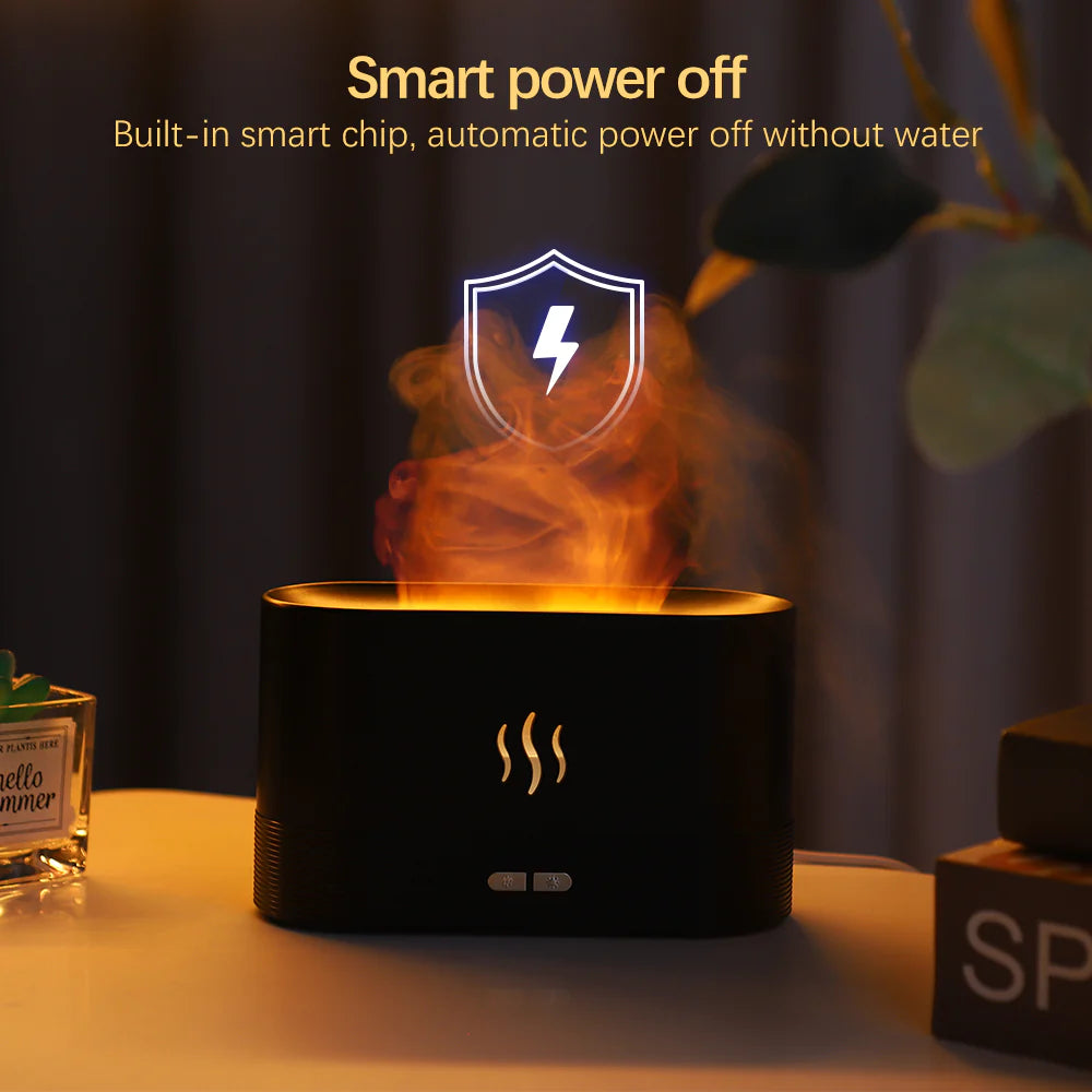LED Flame Essential Oil Diffuser – Cool Mist Air Humidifier with Aromatherapy for Better Sleep & Relaxation