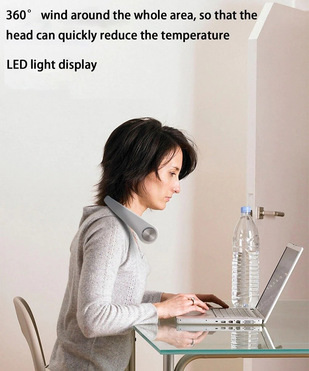 Mini Portable Neck Fan – Wearable USB Air Conditioner for Instant Cooling Anytime, Anywhere