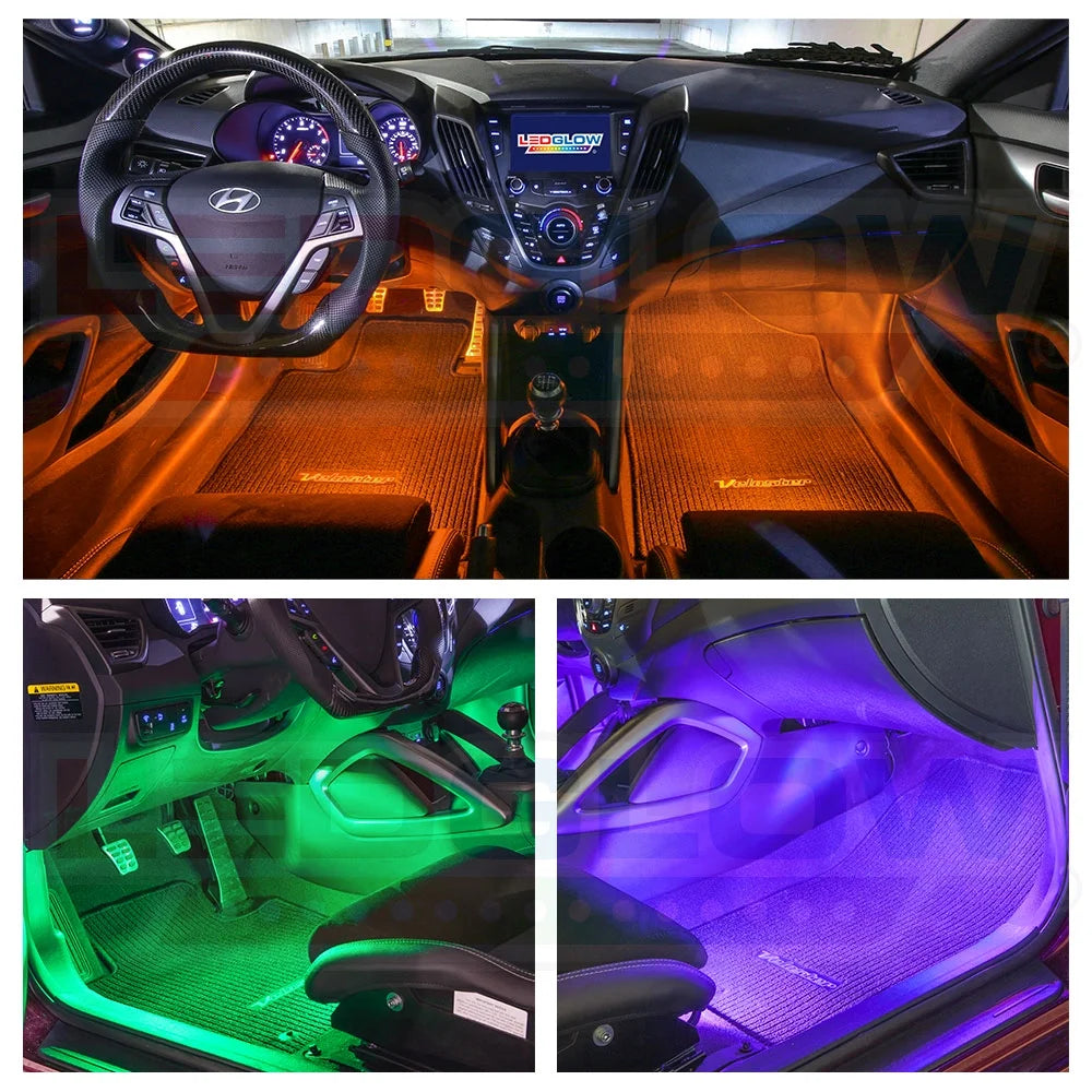 Transform Your Ride with a 6-Piece Multi-Color Flexible LED Underdash Lighting Kit