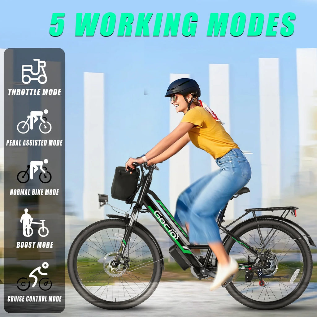 UL2849 Certified 26" Electric Bike for Adults - Powerful 750W Motor, 48V Battery, 19.8 MPH Speed, 7-Speed Commuter Ebike with Reliable Disc Brakes